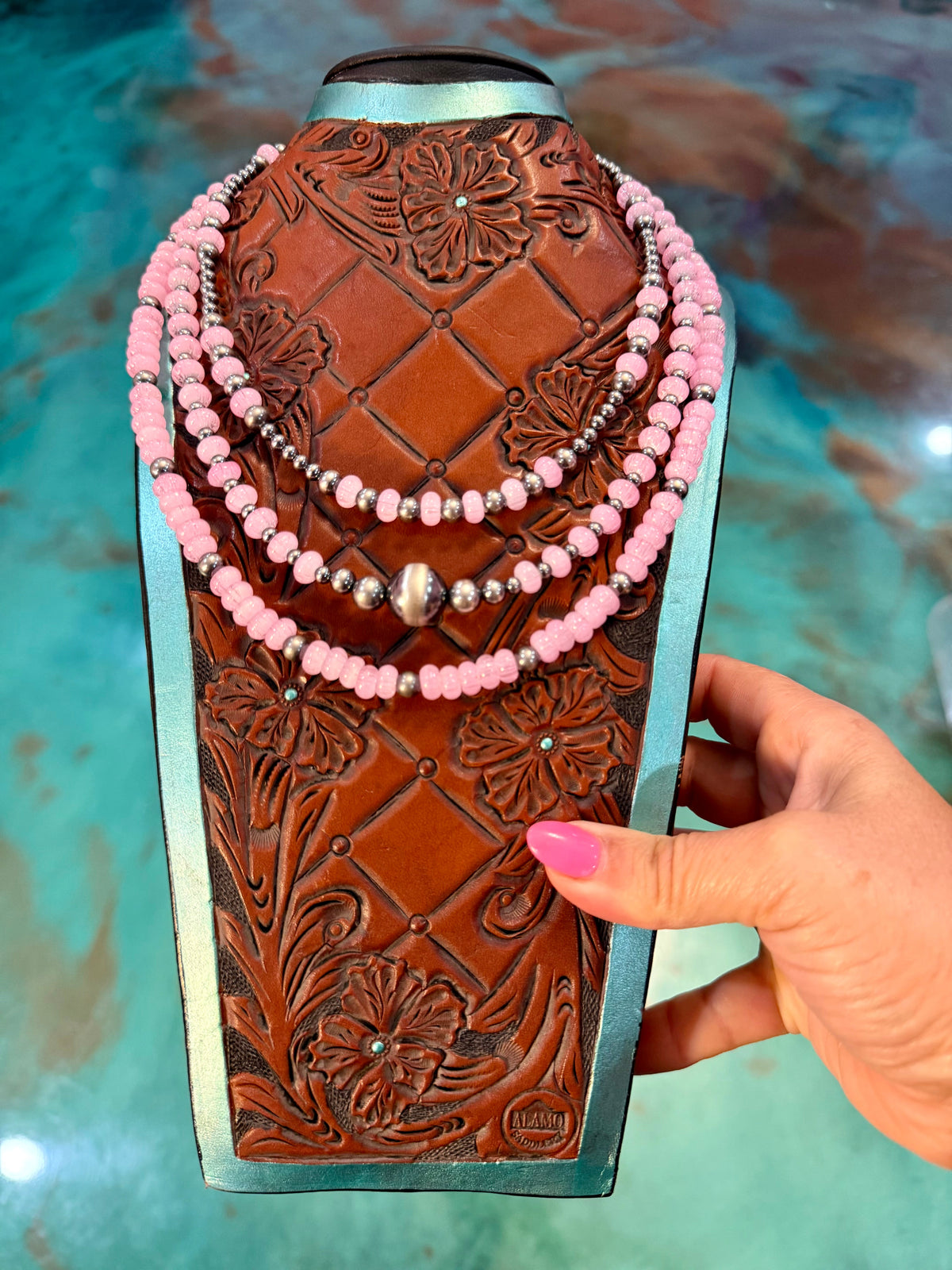 One Time Pieces – Pink Glass & Sterling Silver Necklace Collection
