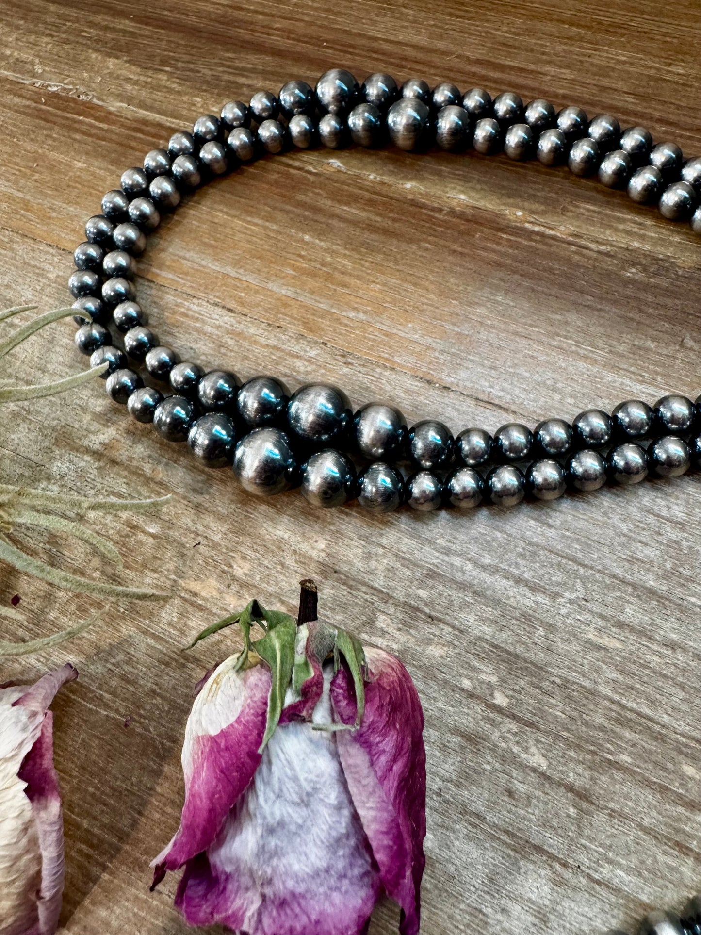 NFR Collection Necklace – Graduated Sterling Silver Pearls 8mm to 14mm 46.5"
