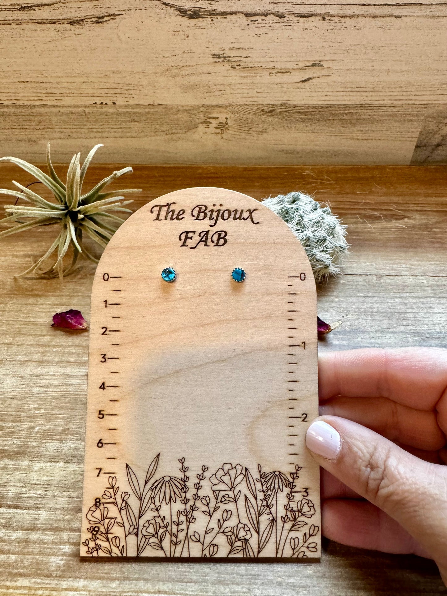 Mini Stud round kingman turquoise earrings