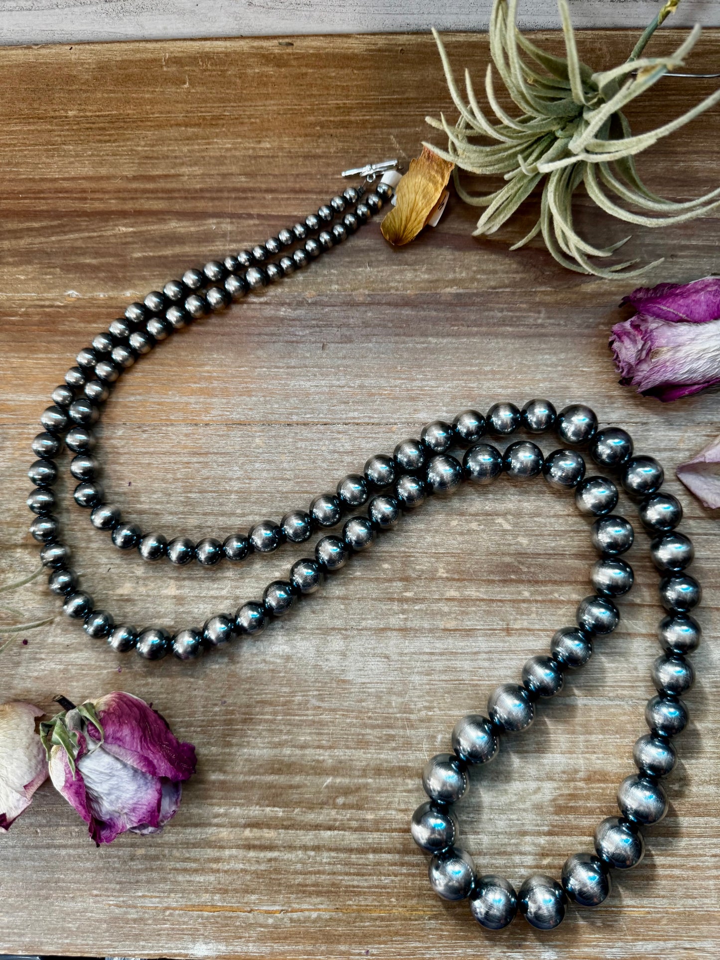 45-inch graduated sterling silver pearl necklace from 6mm to 16mm, handmade by The Bijoux FAB in the USA, NFR Collection