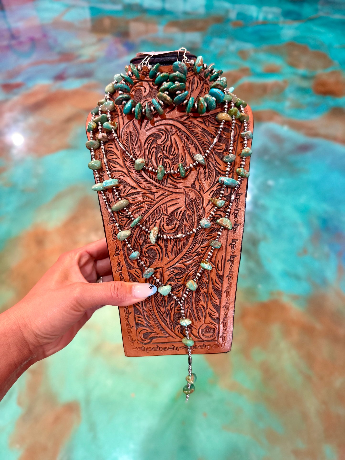Jaci Set Green Turquoise & Sterling Silver
