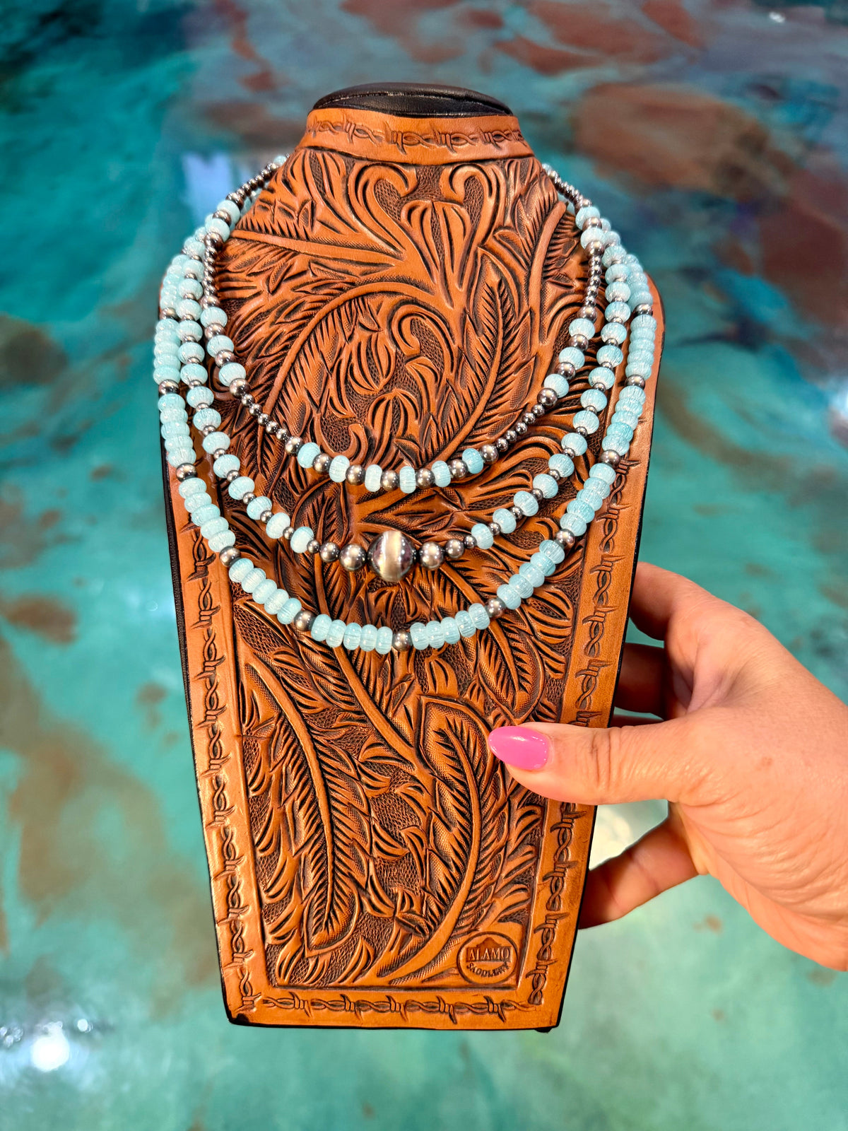 One Time Pieces – Blue Glass & Sterling Silver Necklace Collection