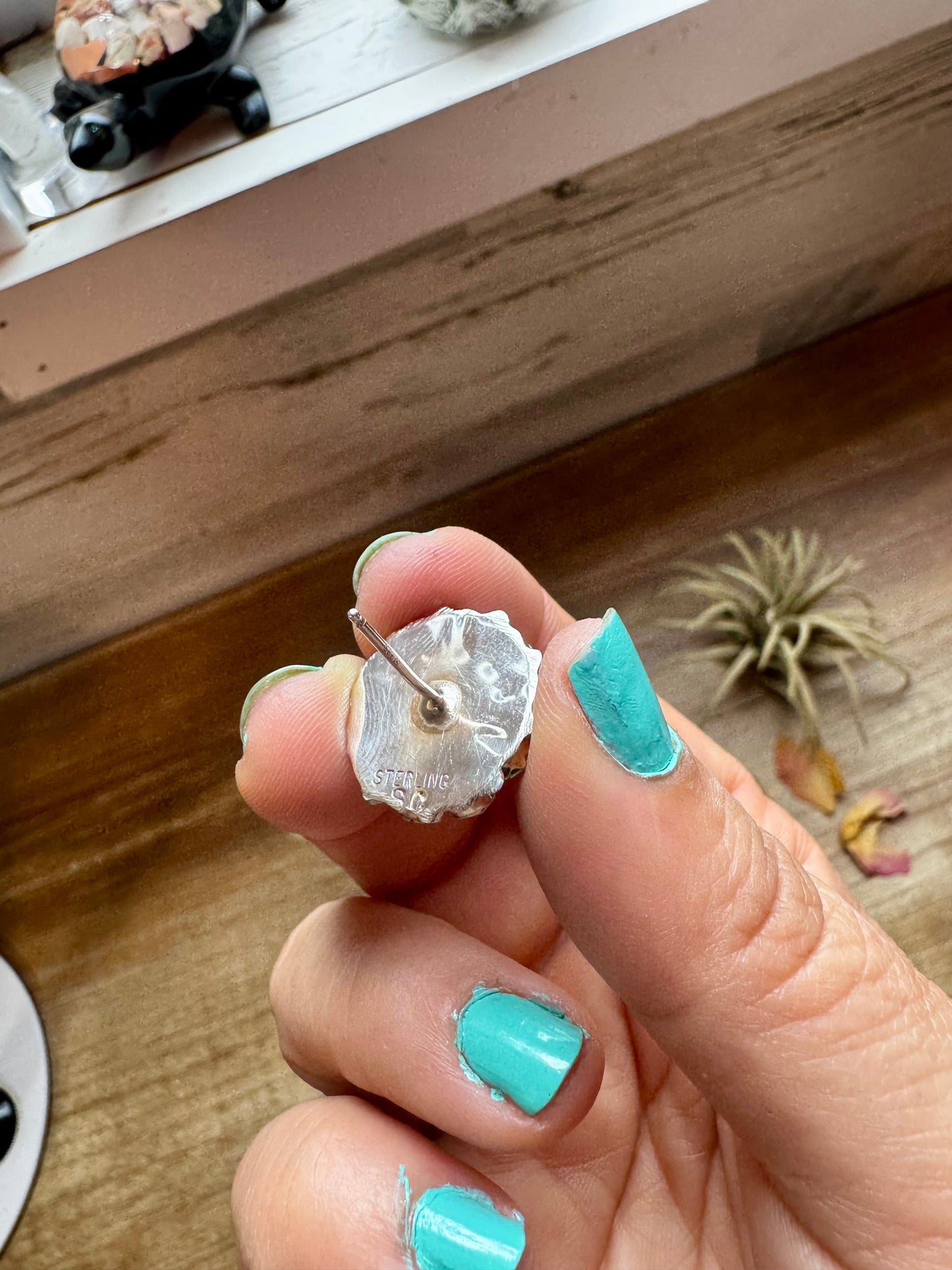 Handcrafted small cluster earrings featuring glowing white opal stones set in solid sterling silver. Stamped SD and made in the USA. Lightweight and one of a kind. Curated by The Bijoux FAB.