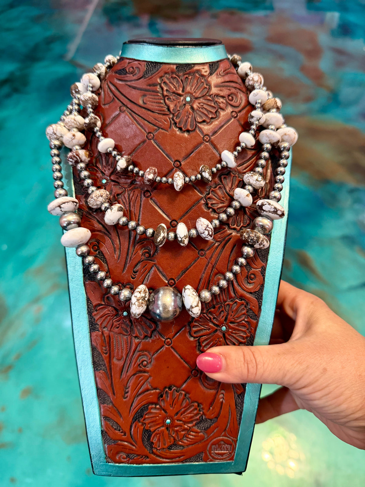 Jaci Stack – USA-Collected White Horse & Sterling Silver Necklaces