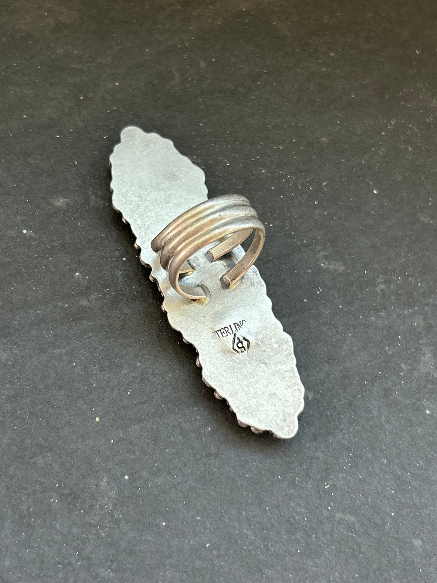 Sterling Silver Orange Spiny Oyster Crawler Ring – Size 8.5 – Artist Shay Pfeiffer