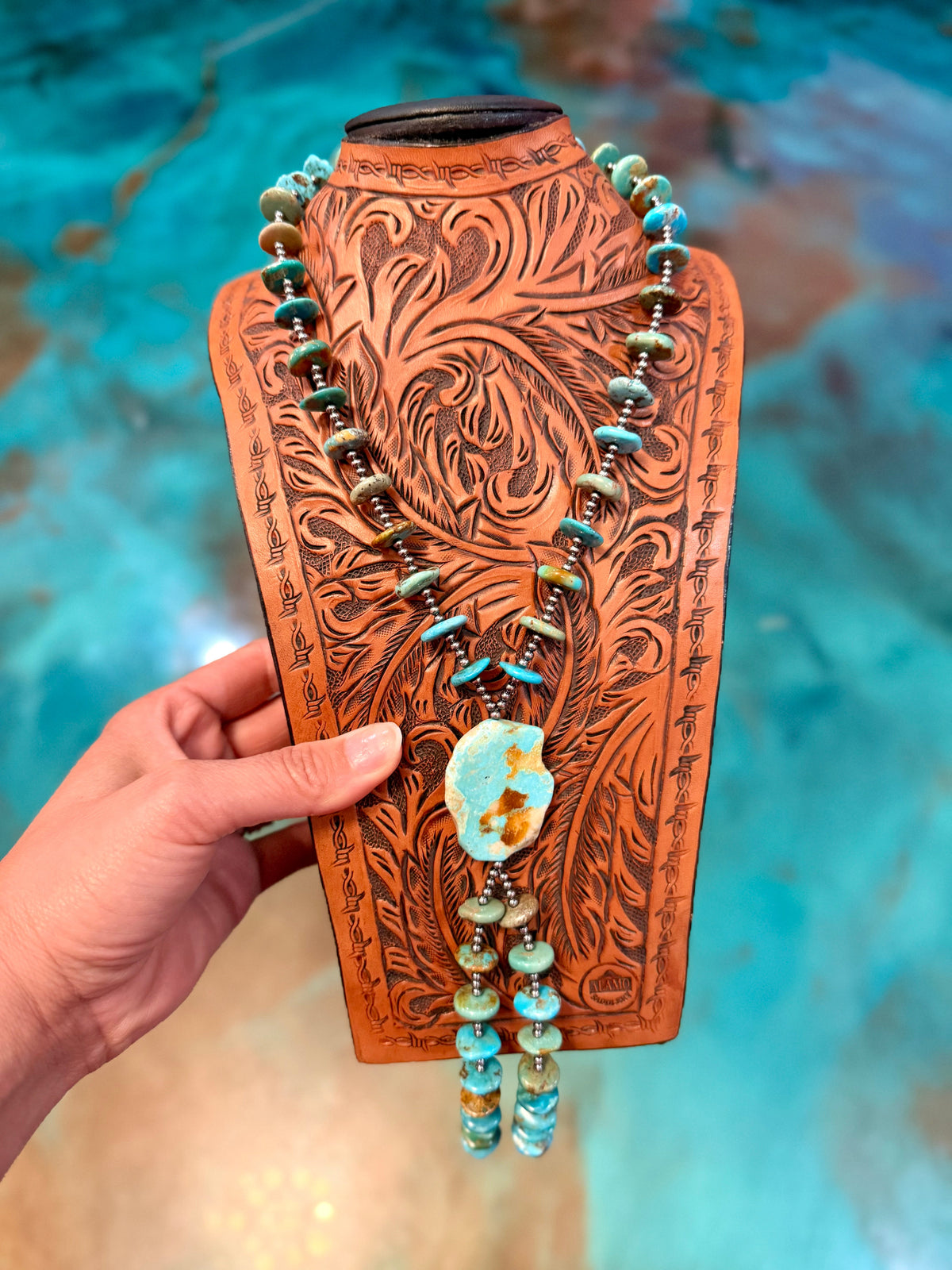 One-of-a-Kind Turquoise Double-Drop Lariat Necklace