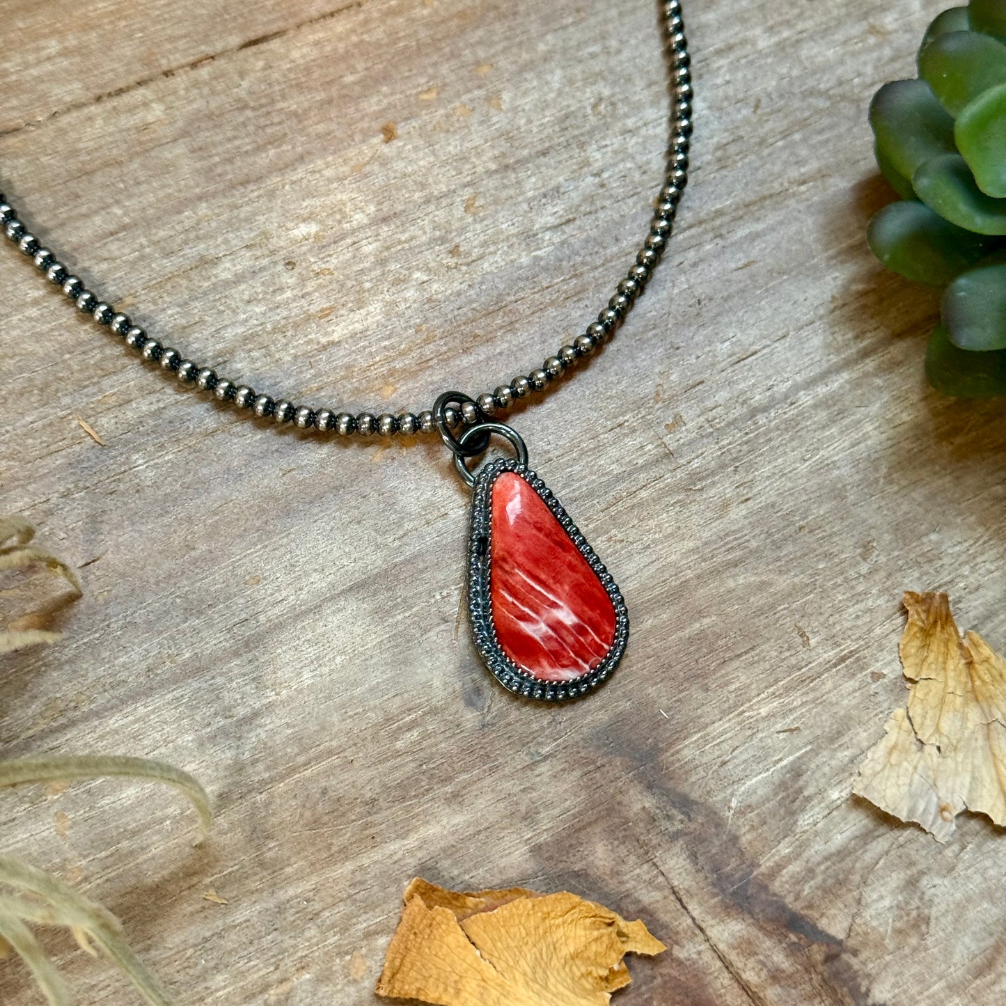 FREE Sterling Silver Pearl Necklace + MJ Red Spiny Oyster Pendant
