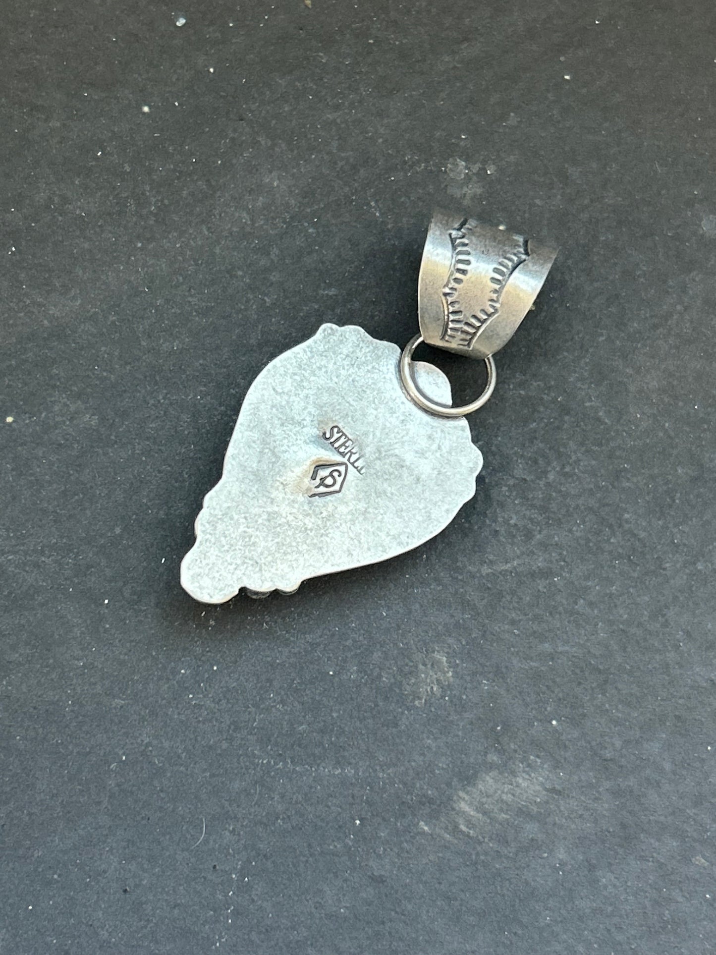 Sterling Silver Ribbon Royston Turquoise Heart Pendant – Fits Up to 10mm Beads – Artist Shay Pfeiffer
