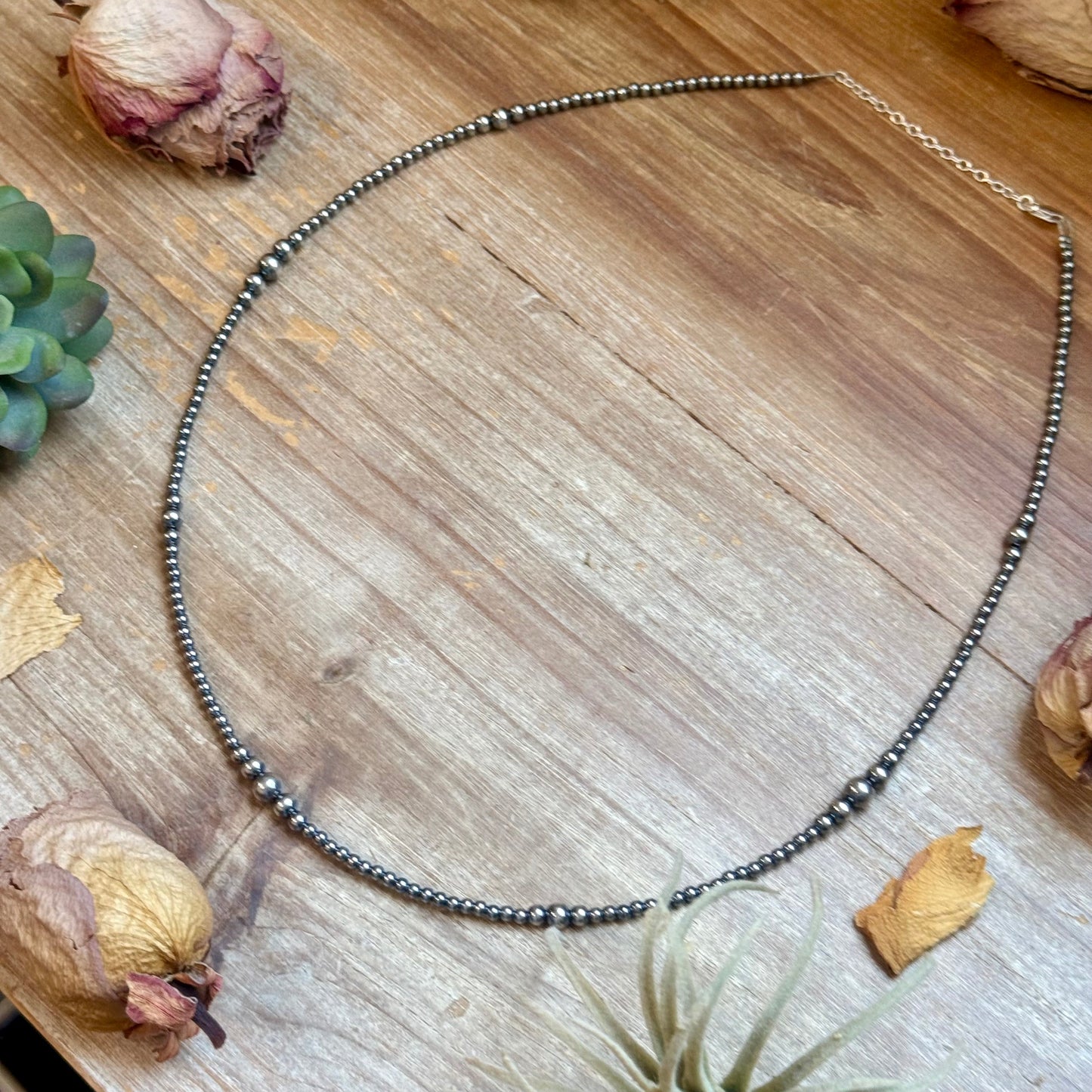 22” Graduated Sterling Silver Pearl Necklace