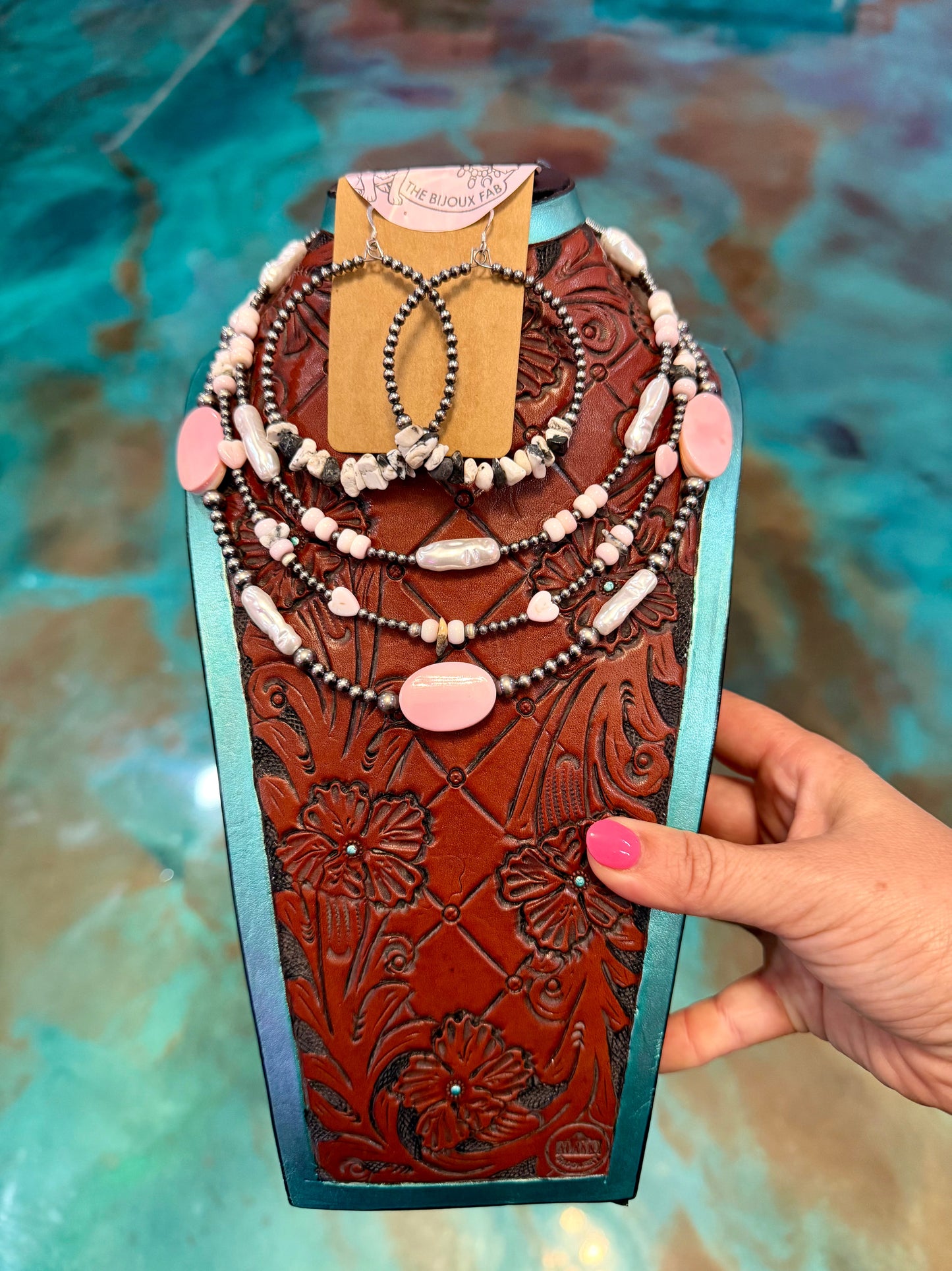 Jaci Collection – Pink Conch, White Buffalo & Pearl Jewelry