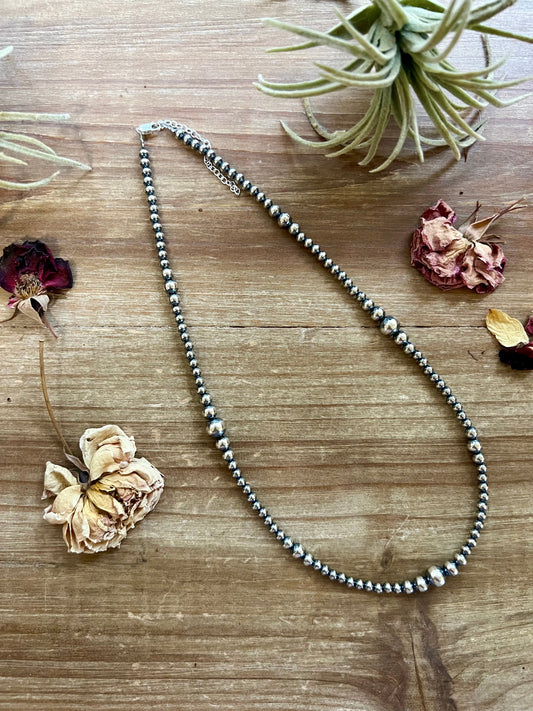 Graduated sterling silver pearl necklace – Handmade in the USA – The Bijoux FAB