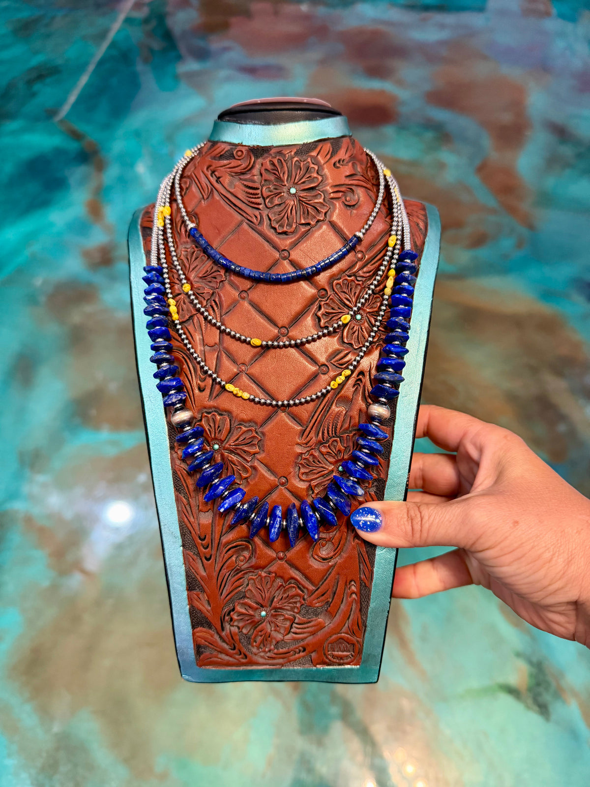Palomino Turquoise & Lapis Four-Necklace Layering Set
