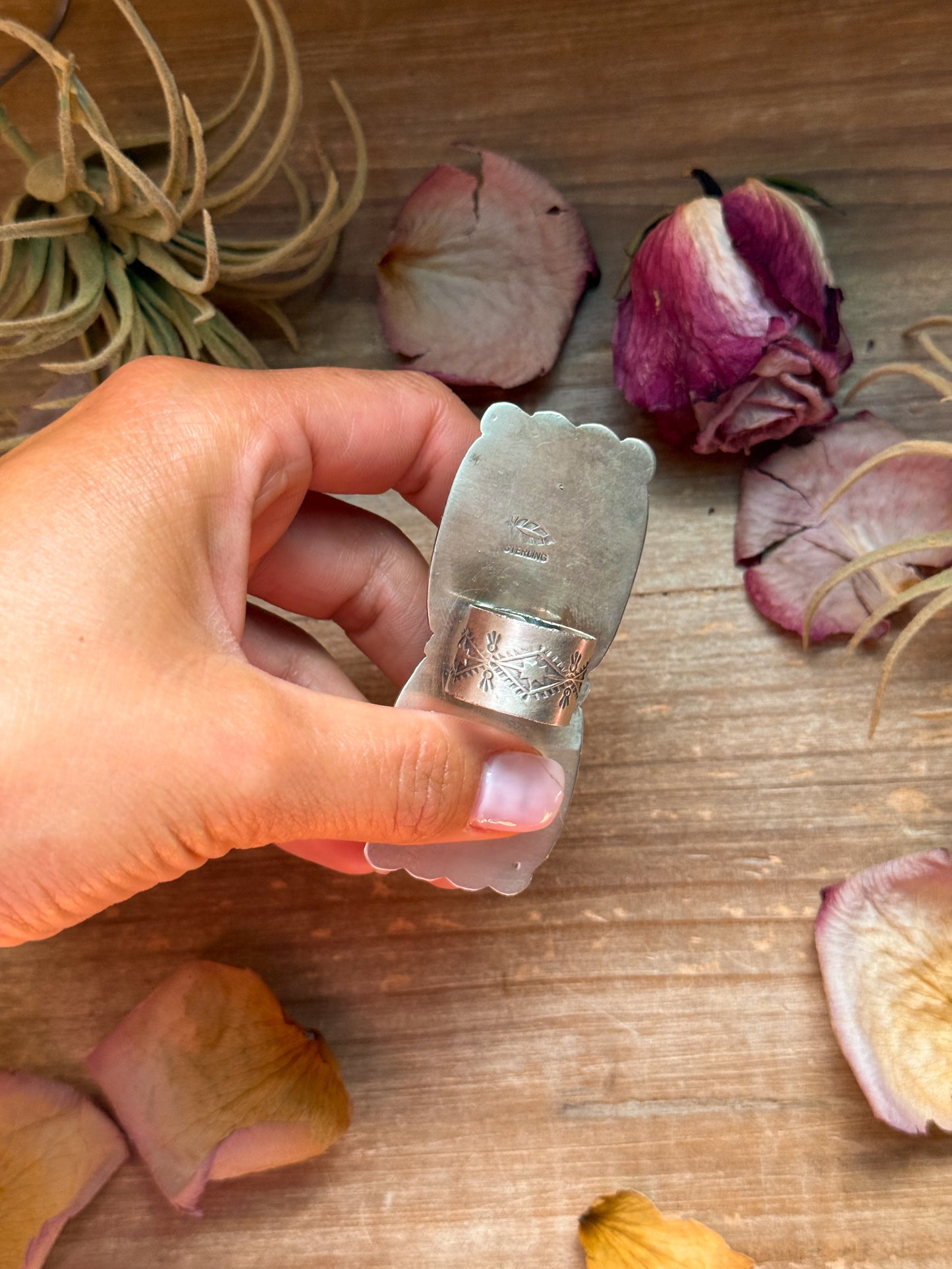 Black Jack & Kingman Turquoise Sterling Silver Statement Ring – Adjustable