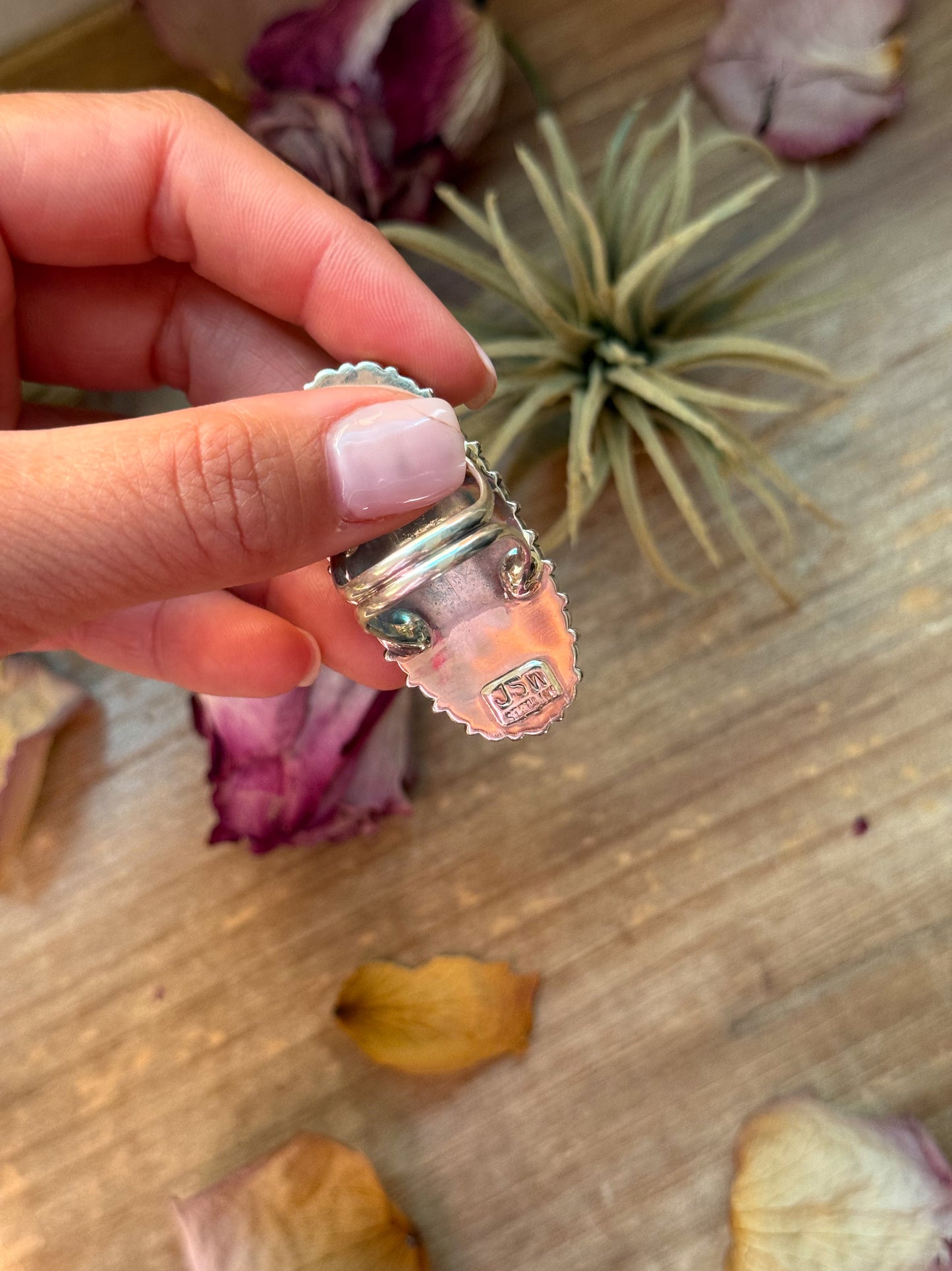 Red Coral Cluster Sterling Silver Ring – Size 9