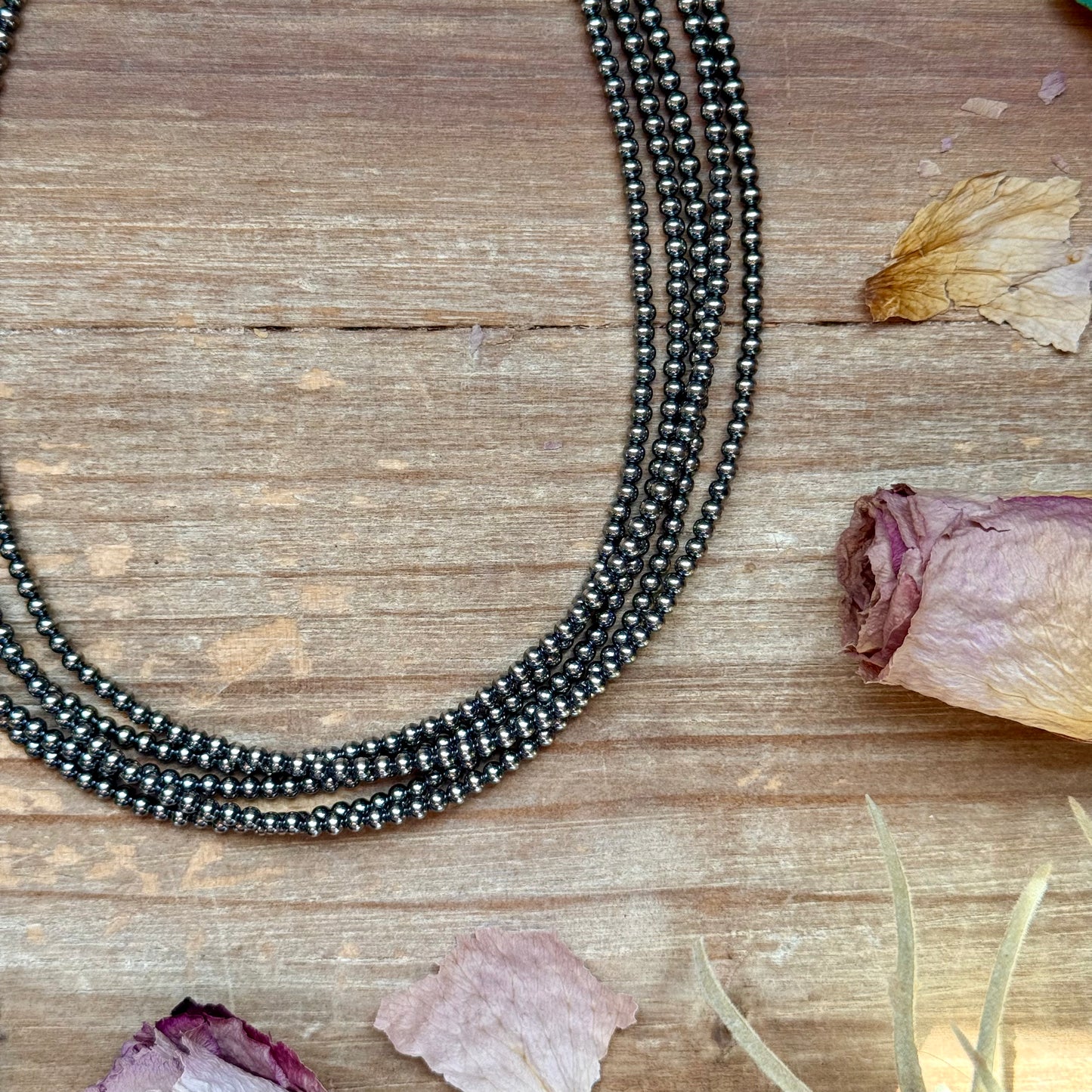 14 inch 3 mm sterling silver pearls - choker