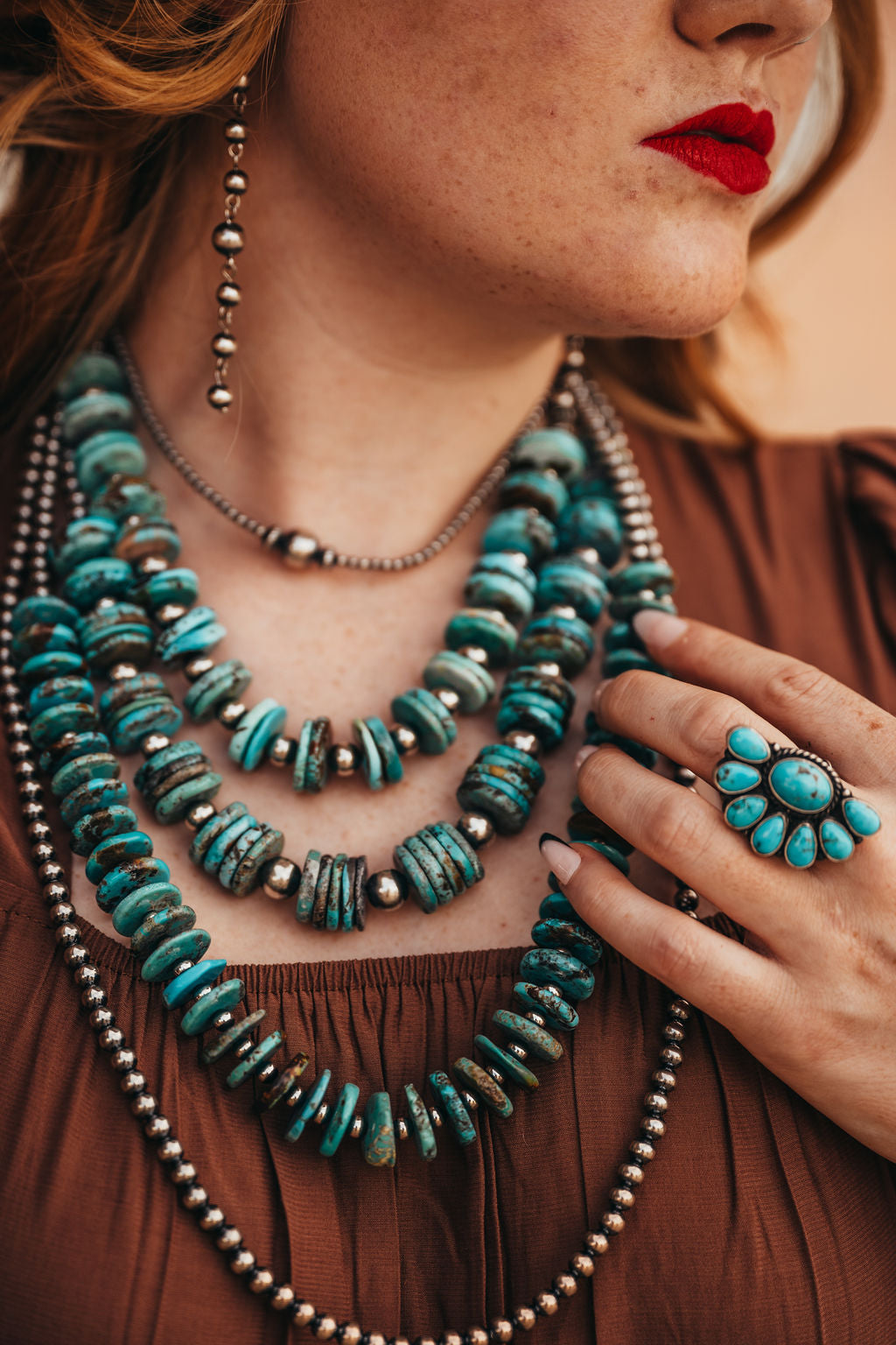 Handmade sterling silver pearls, turquoise, and Western jewelry from The Bijoux FAB. Necklaces, bracelets, earrings, and chokers crafted in the USA.