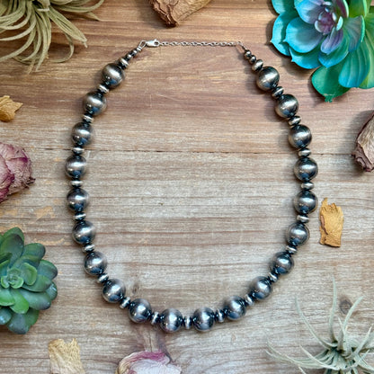 16mm Graduated Sterling Silver Pearl Statement Necklace