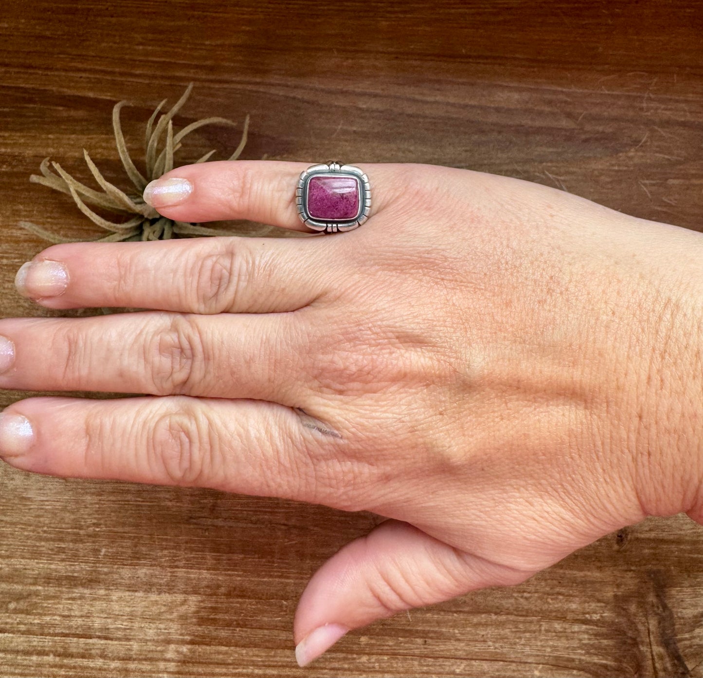 Ring - Size 5 1/2 -Red Spiny & Sterling Silver