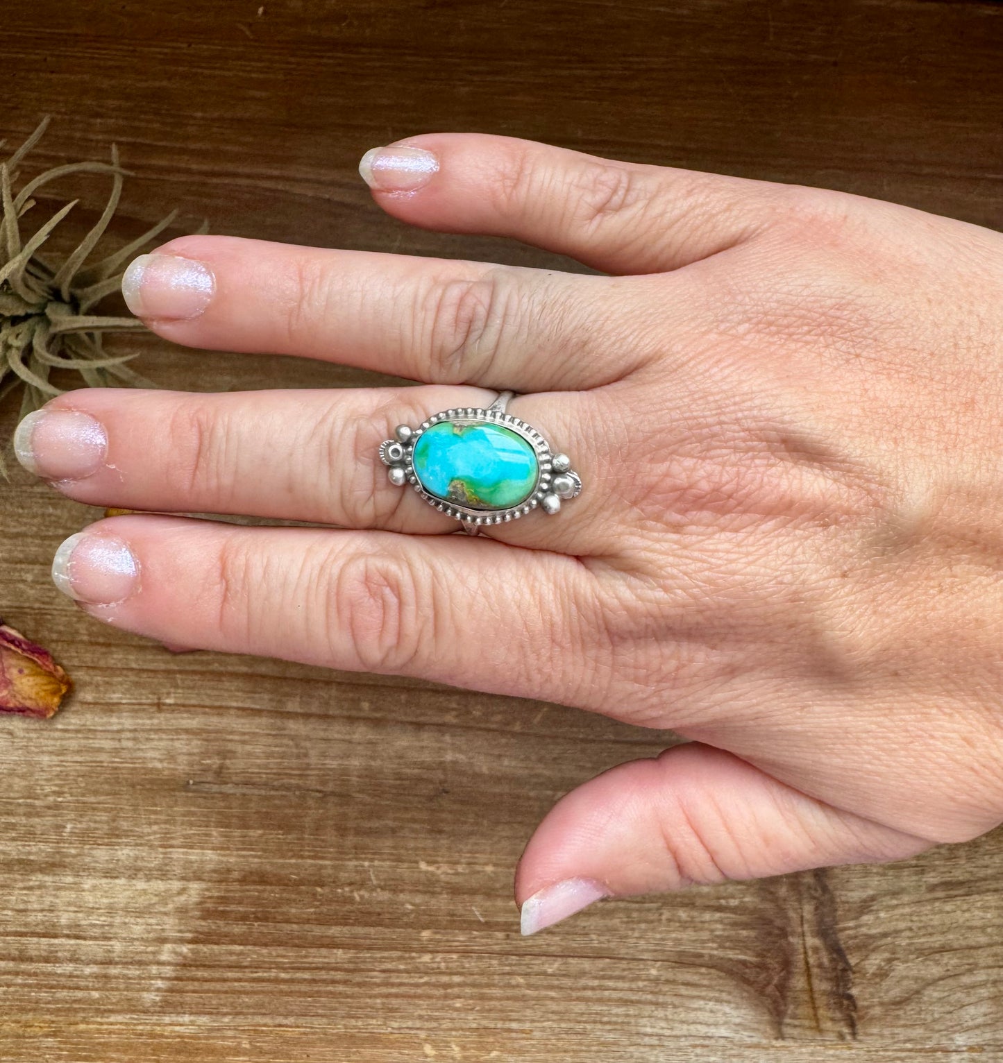 Ring- size 8 1/2 - Royston Turquoise & Sterling Silver