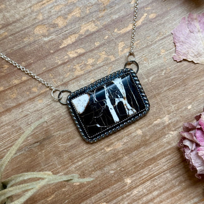 MJ White Buffalo Bar Necklace – Sterling Silver