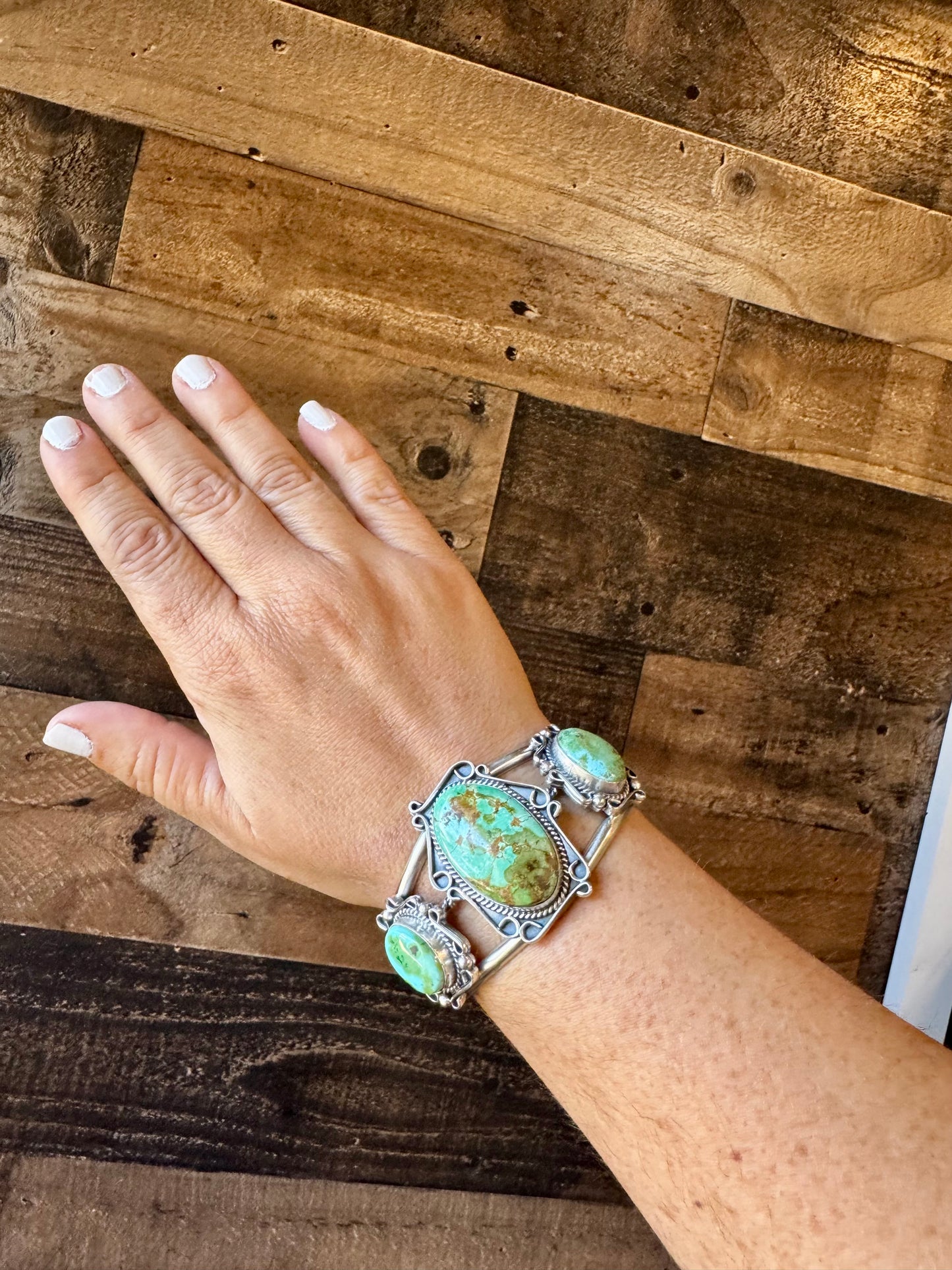 Cuff - Sterling silver Cuff Bracelet with Sonoran turquoise