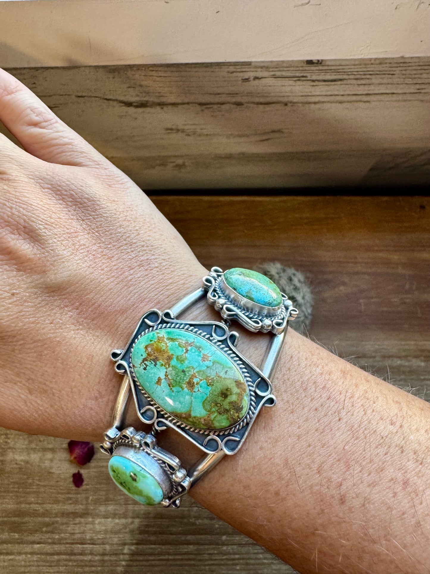 Cuff - Sterling silver Cuff Bracelet with Sonoran turquoise