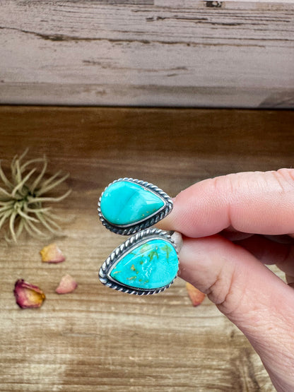 Ring -Adjustable - Turquoise & Sterling Silver