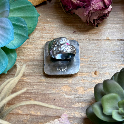 Mj ring - White Buffalo Adjustable Ring Square