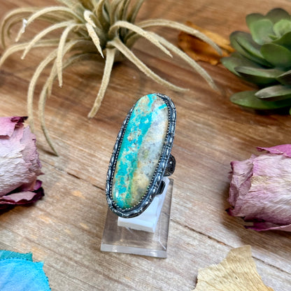 MJ Turquoise Ring – Sterling Silver Adjustable Band