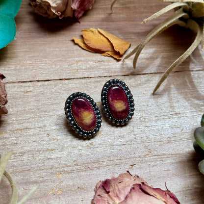 MJ Purple Spiny Oyster Stud Earrings