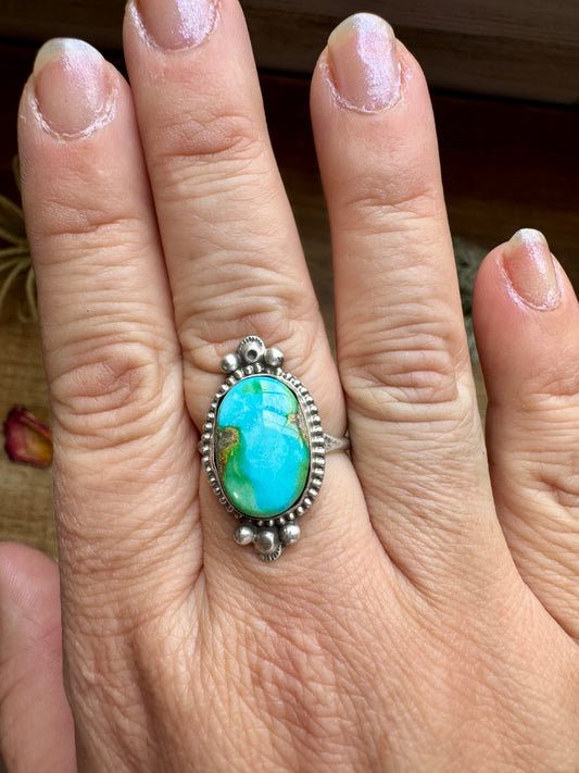 Ring- size 8 1/2 - Royston Turquoise & Sterling Silver