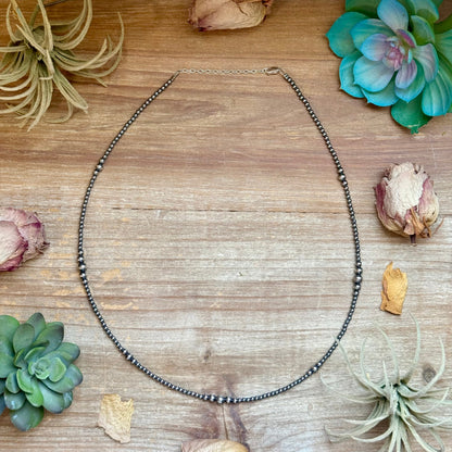 22” Graduated Sterling Silver Pearl Necklace