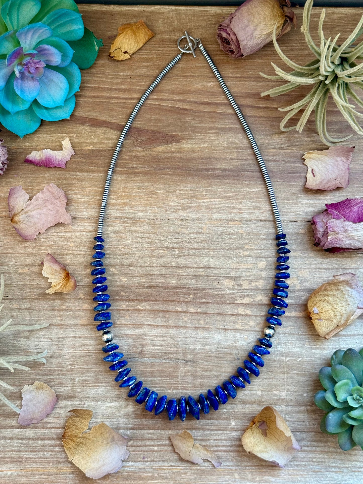 23” Graduated Lapis Necklace