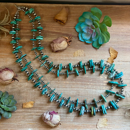 Jaci  Two-Necklace Graduated Blue-Green Turquoise Showstopper Stack