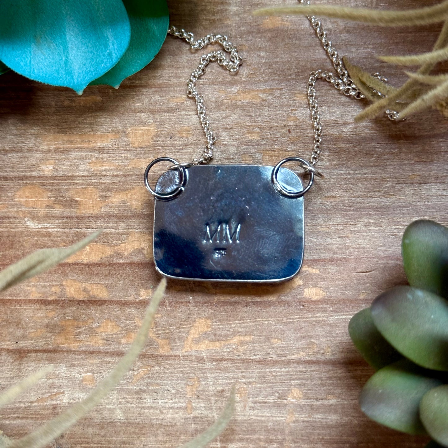 MJ Turquoise Bar Necklace – Sterling Silver