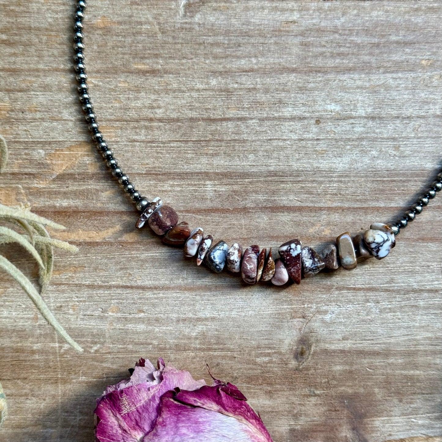 14” Wild Horse Choker – Sterling Silver Pearls