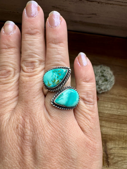 Ring -Adjustable - Turquoise & Sterling Silver