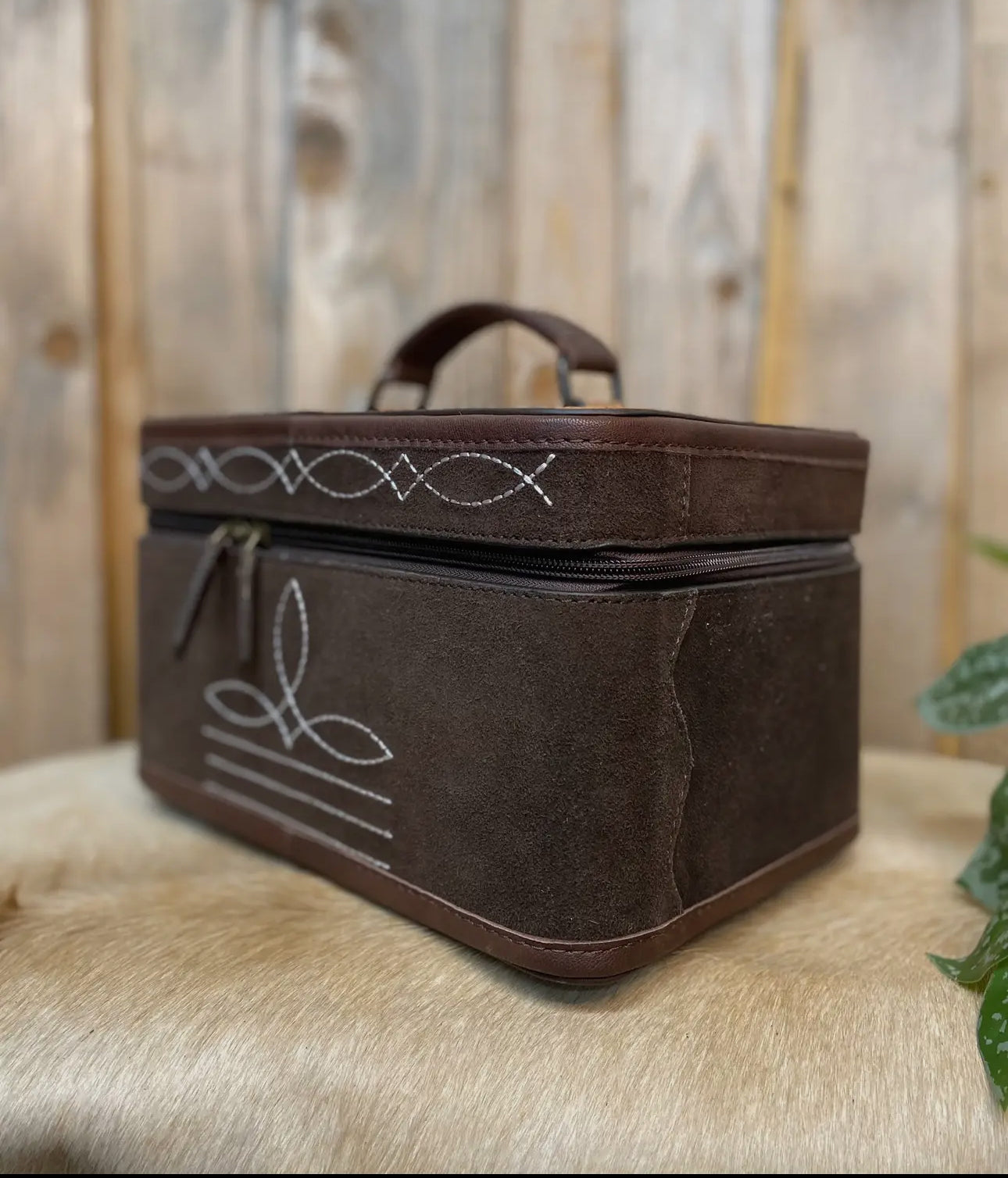 Big Bootstitch Suede Leather & Tooled Jewelry Box - Pick Your Color