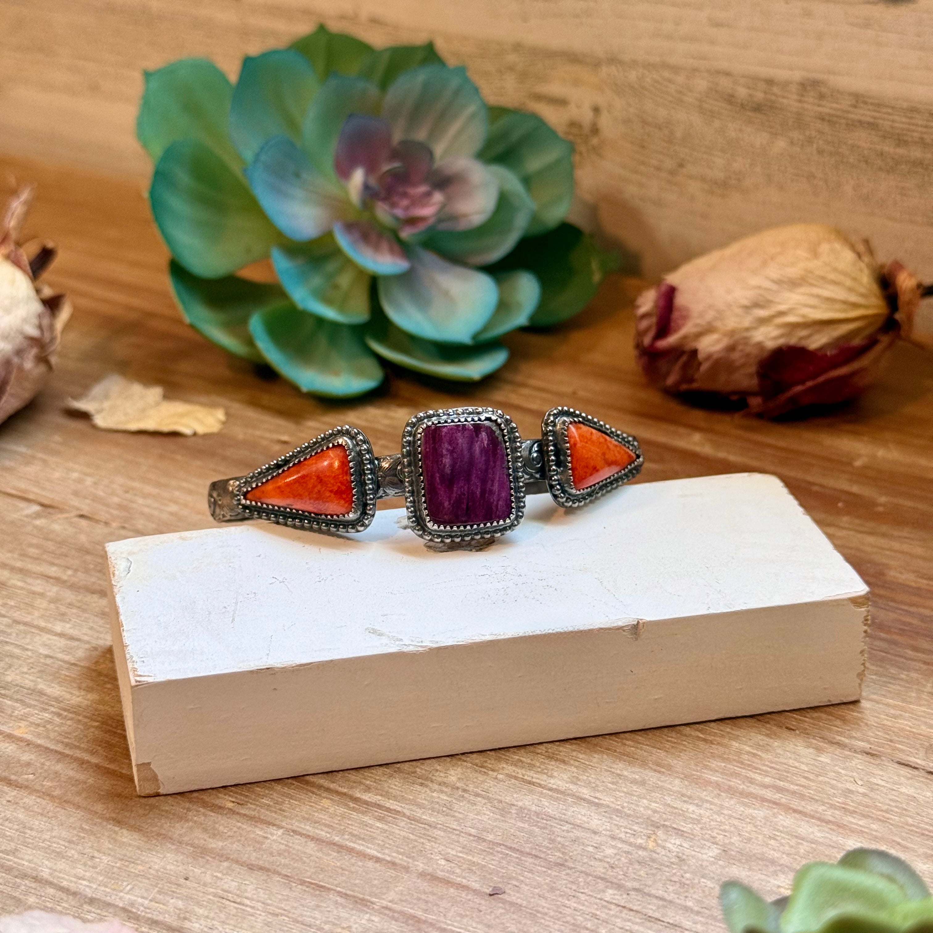 MJ Purple & Red Spiny Oyster Sterling Silver Cuff – The Bijoux FAB