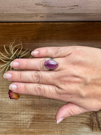 Ring - Size 6 -Red Spiny & Sterling Silver