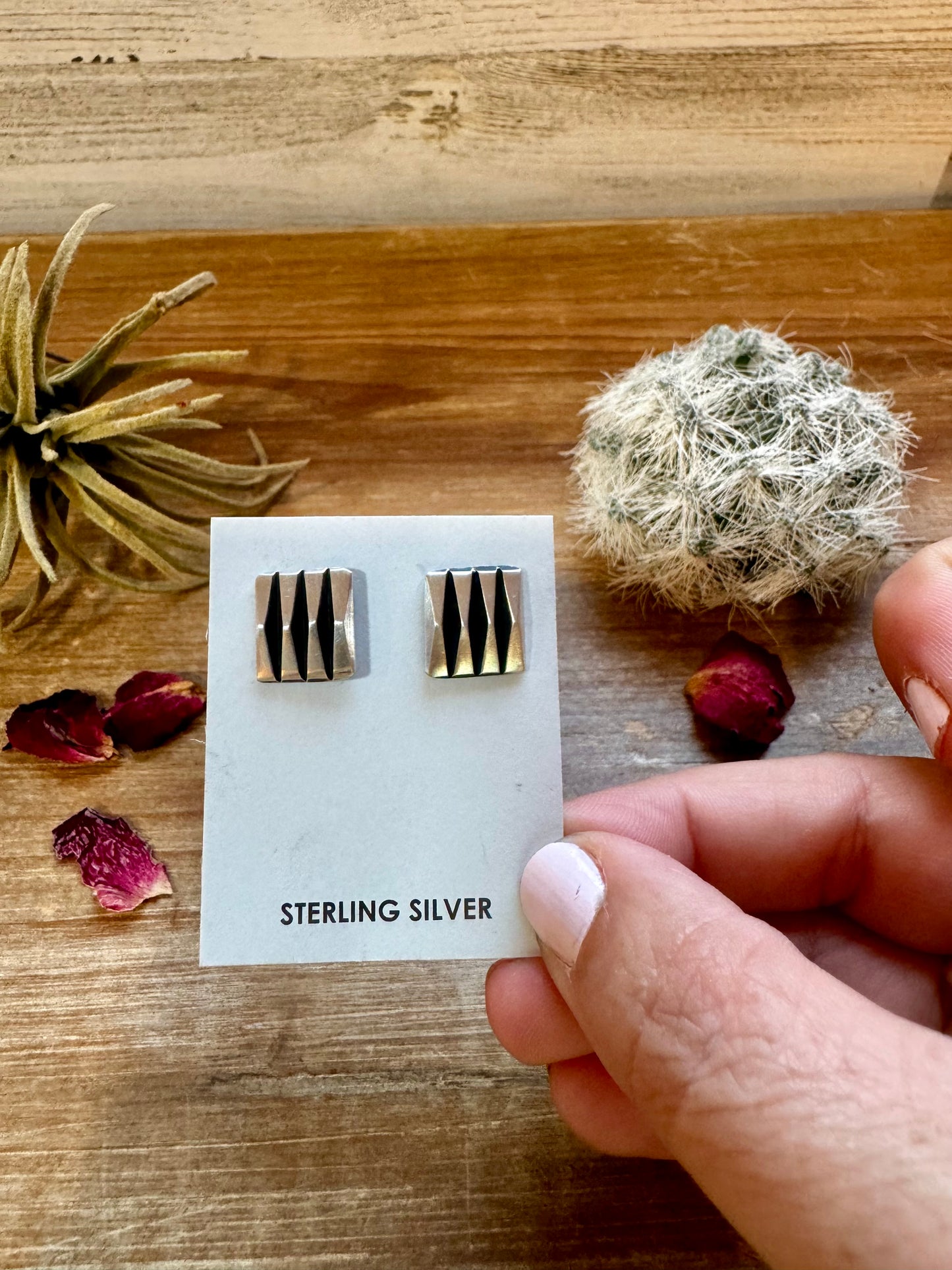 Finish Sterling silver stud earrings