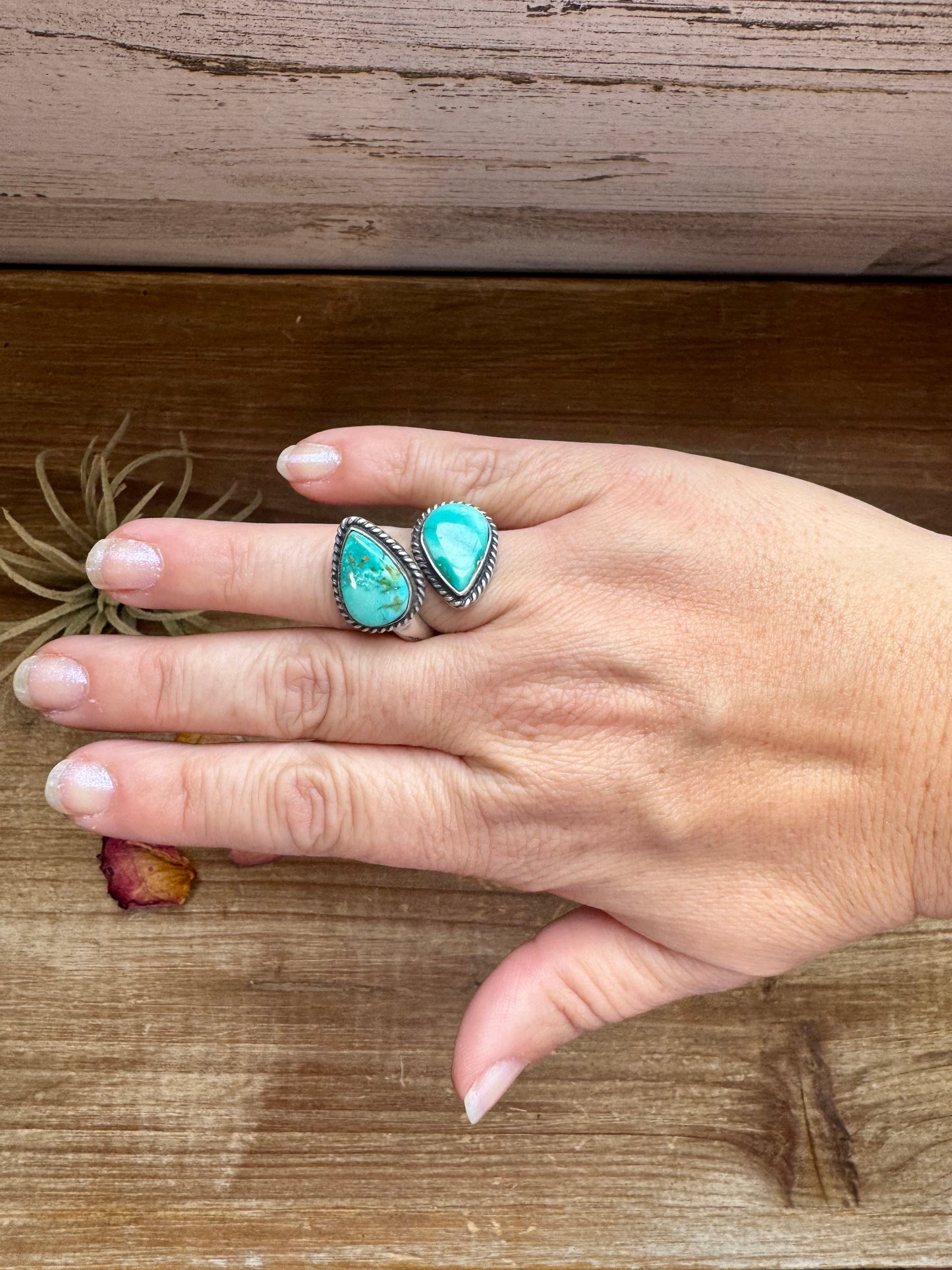 Ring -Adjustable - Turquoise & Sterling Silver