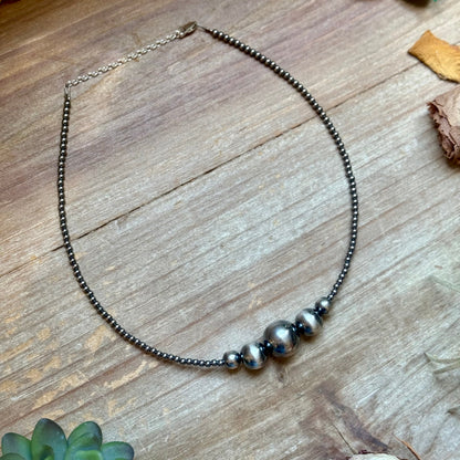 16mm Graduated Sterling Silver Pearl Necklace