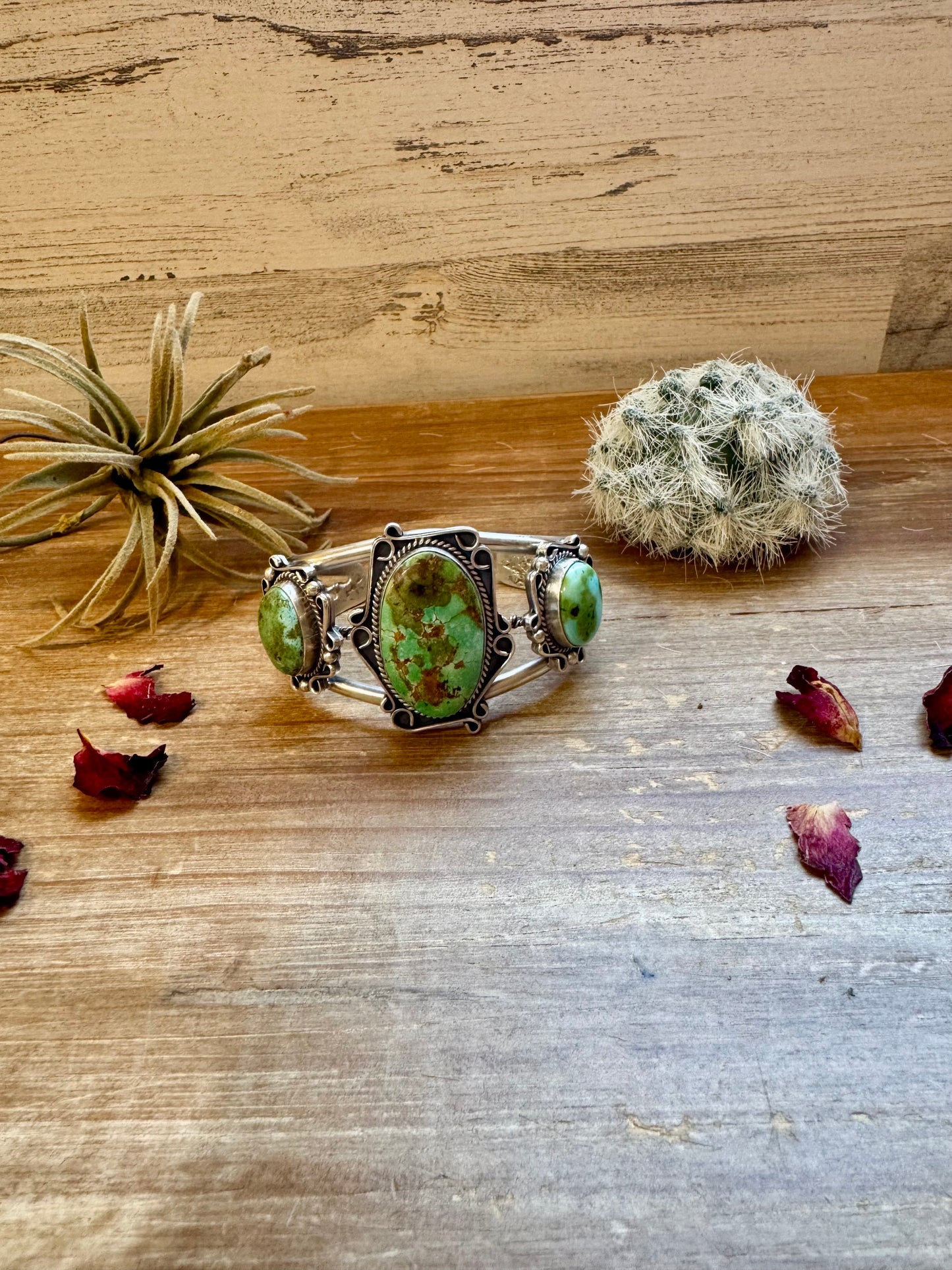 Cuff - Sterling silver Cuff Bracelet with Sonoran turquoise