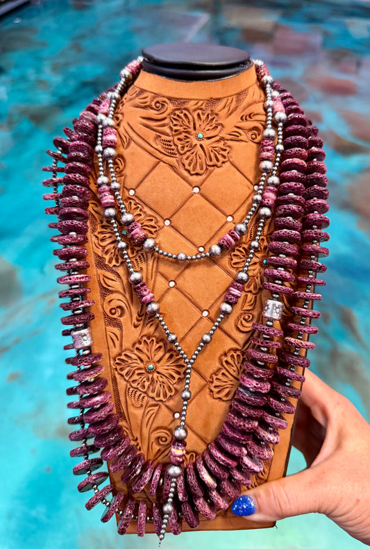 Jaci Purple Spiny Oyster & Sterling Silver Pearl Necklace — Pick Your Favorite