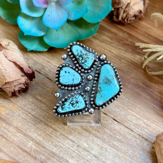 MJ Ring Four-Stone Freeform Turquoise Statement Ring