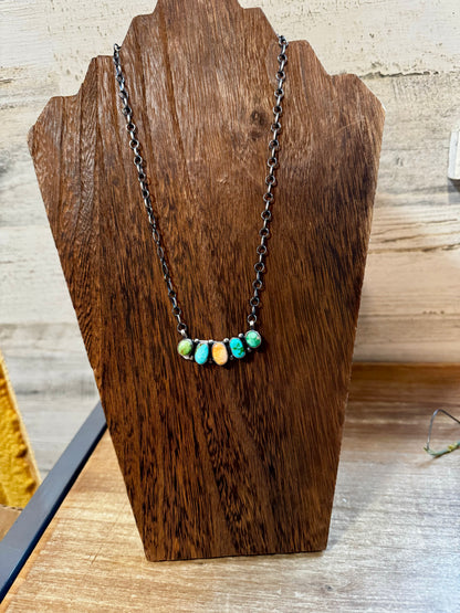 Mix Stones turquoise and spiny necklace