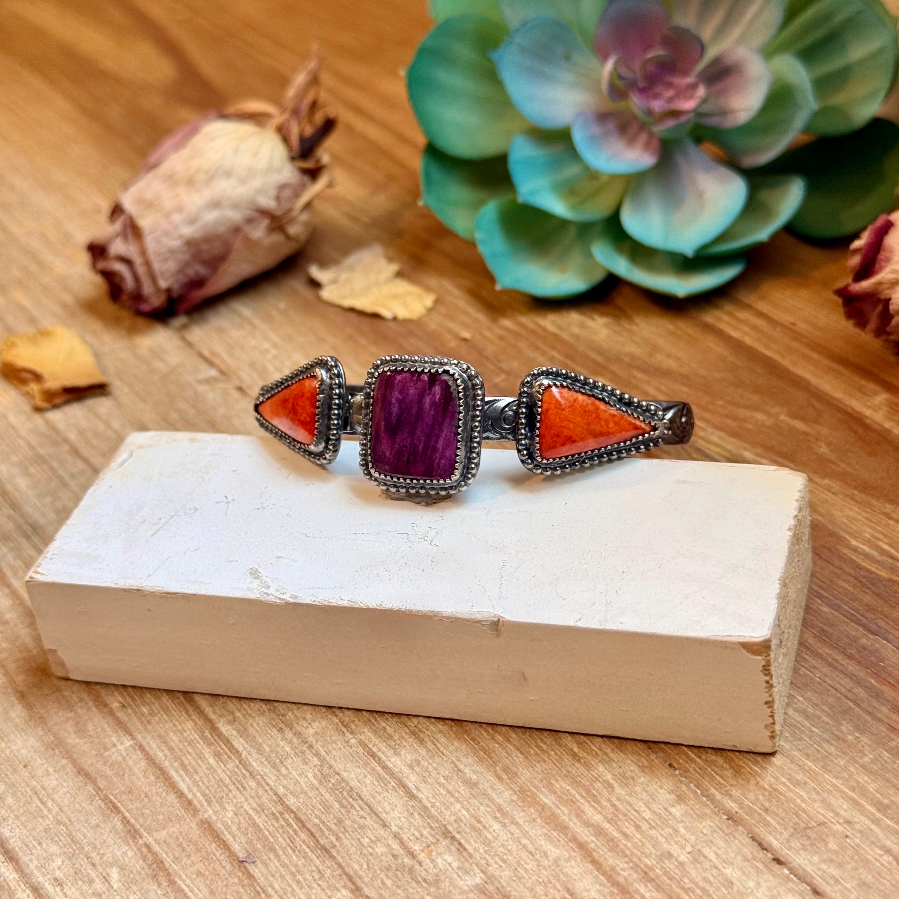 MJ Purple & Red Spiny Oyster Sterling Silver Cuff – The Bijoux FAB