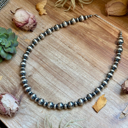 12mm Sterling Silver Pearl Statement Necklace