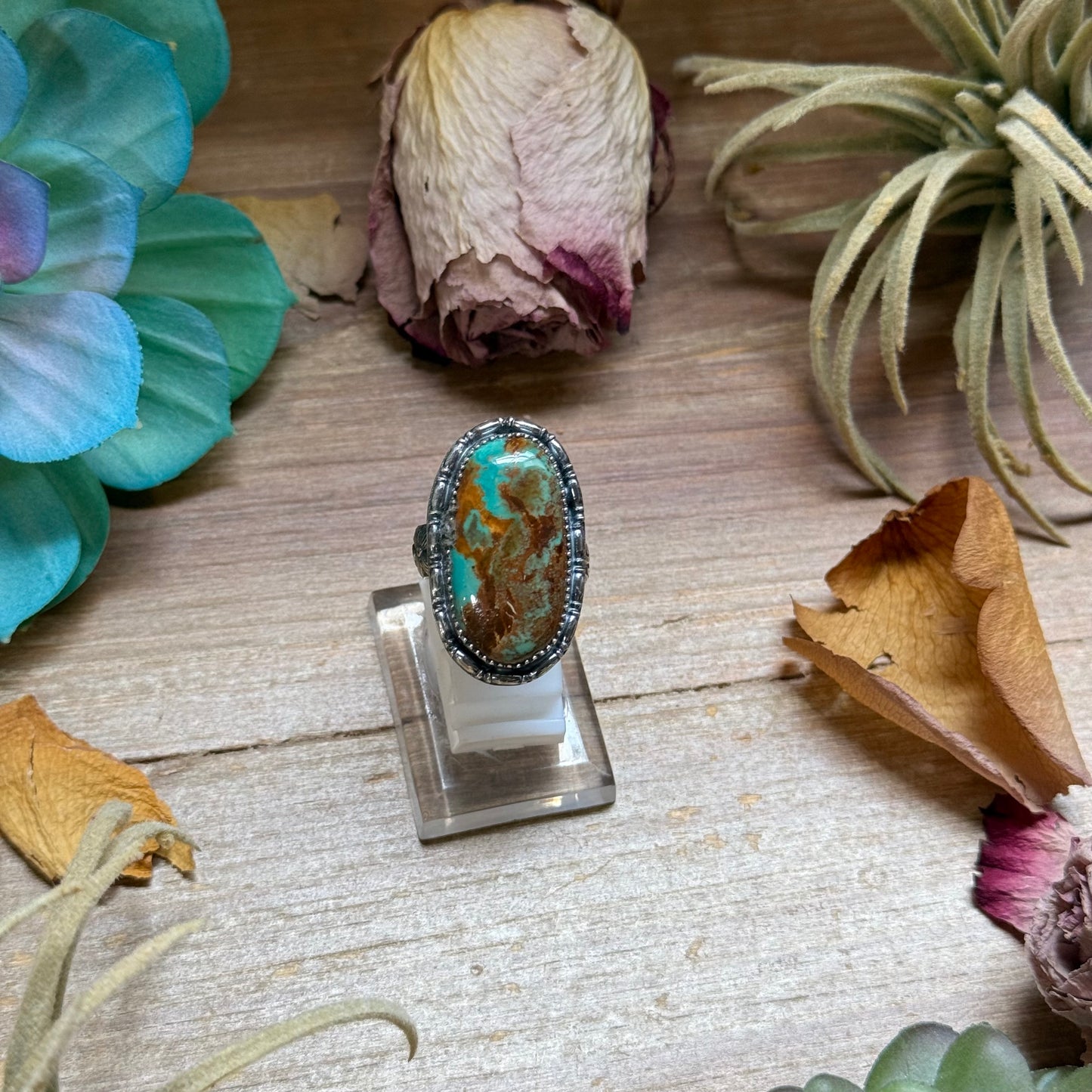 Mj Ring - Oval Turquoise Adjustable Ring